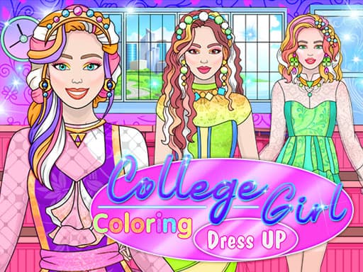 College Girl Coloring Dress Up thumbnail
